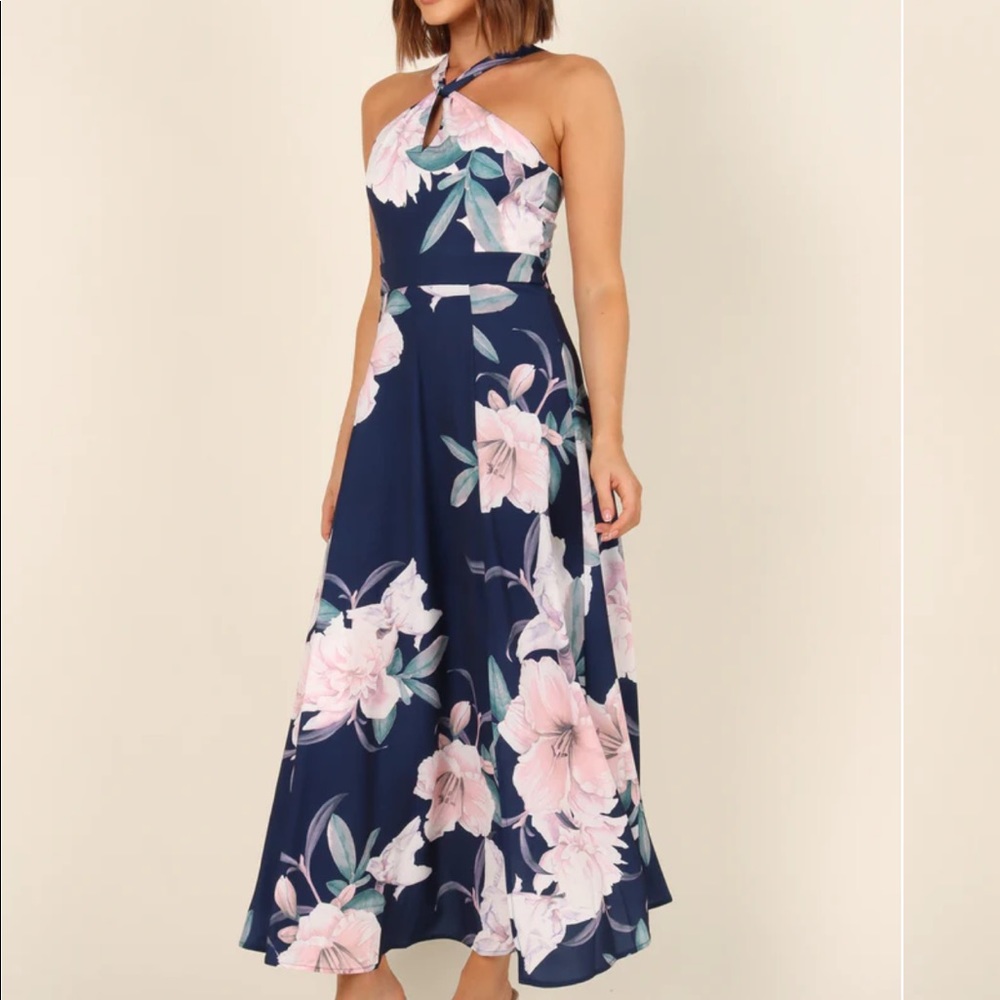Blue floral maxi dress